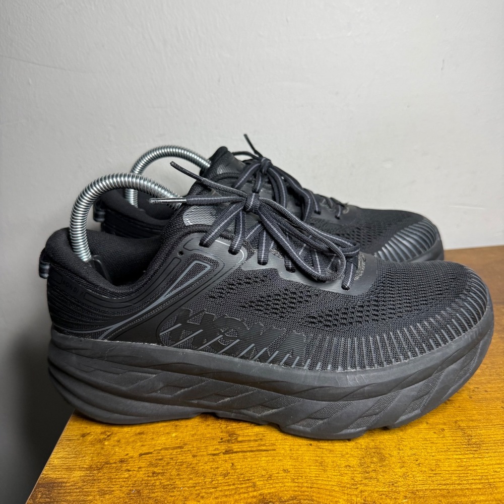 Hoka Bondi 7 Running Shoes Women Size 8 Black 1110519 BBLC